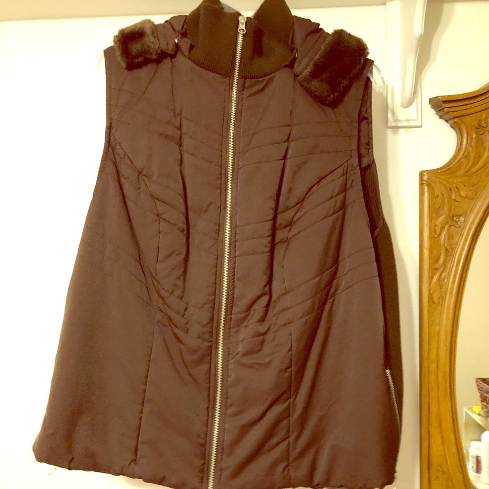 Brown Vest w/ fur hood